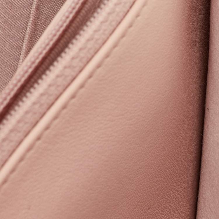 Pre Owned Chanel 19 Flap Pink Quilted Leather Wallet On Chain