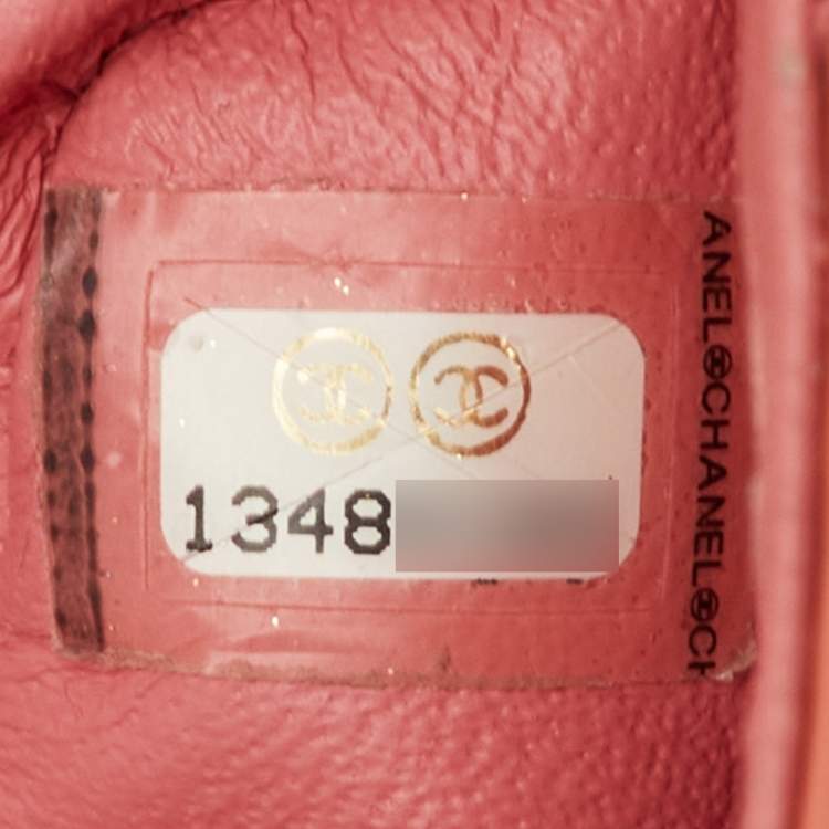 Pre Owned Chanel Peach Jumbo Chevron Patent Leather Classic Single Flap Bag