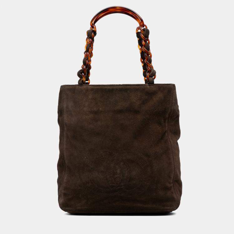 Pre Owned Chanel Brown CC Suede Tote