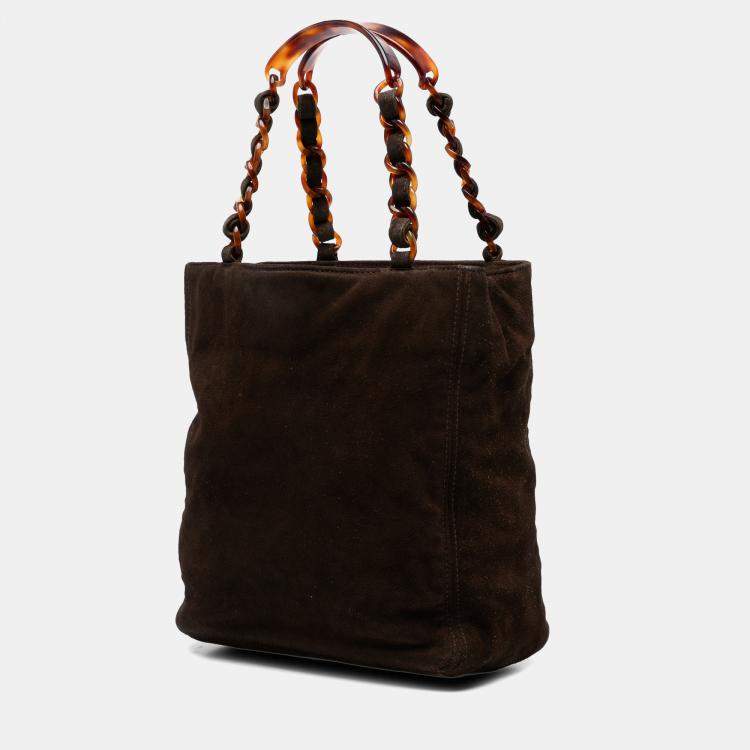 Pre Owned Chanel Brown CC Suede Tote