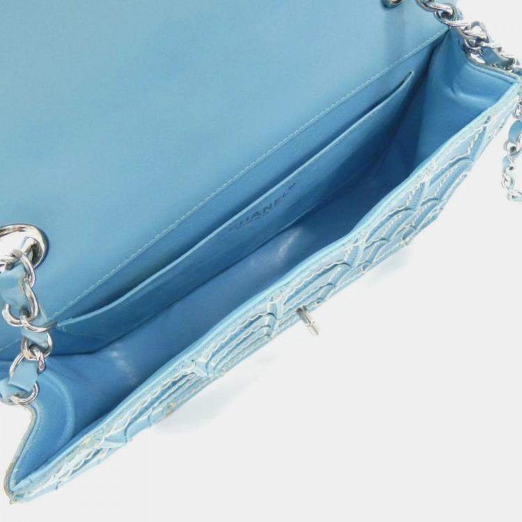 Pre Owned Chanel Blue Leather Shoulder Bag