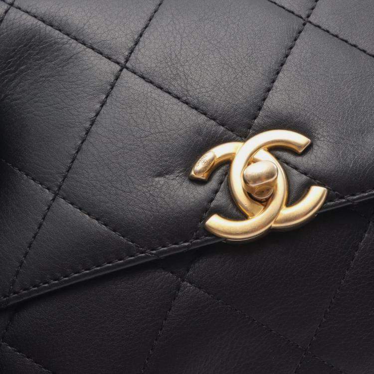 مملوكة مسبقًا Chanel Matelasse Small Flap Shoulder Bag In Lambskin Leather Black