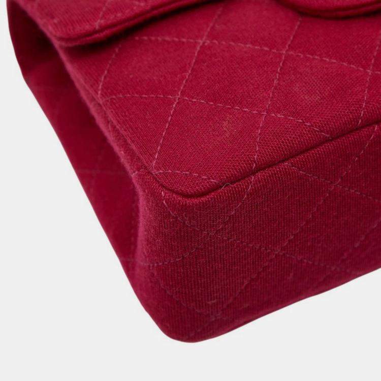 مملوكة مسبقًا Chanel Coco Mark Mini Matelasse 17 Chain Shoulder Bag Red Cotton