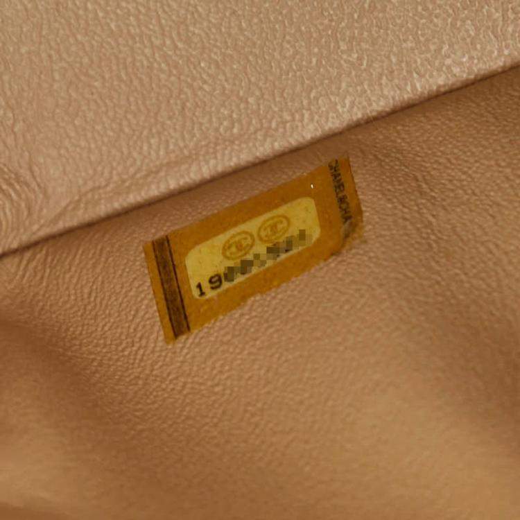 مملوكة مسبقًا Chanel Coco Mark Matelasse 30 Double Flap Chain Shoulder Bag In Beige Caviar Skin