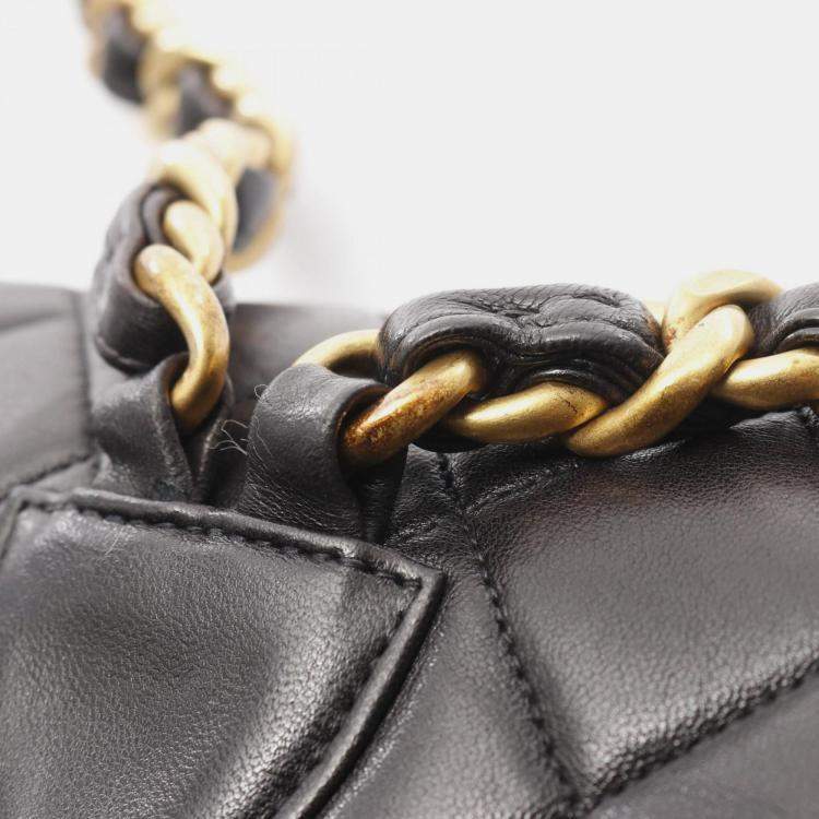 Pre Owned Chanel Matelasse Backpack Bag In Lambskin Leather Black