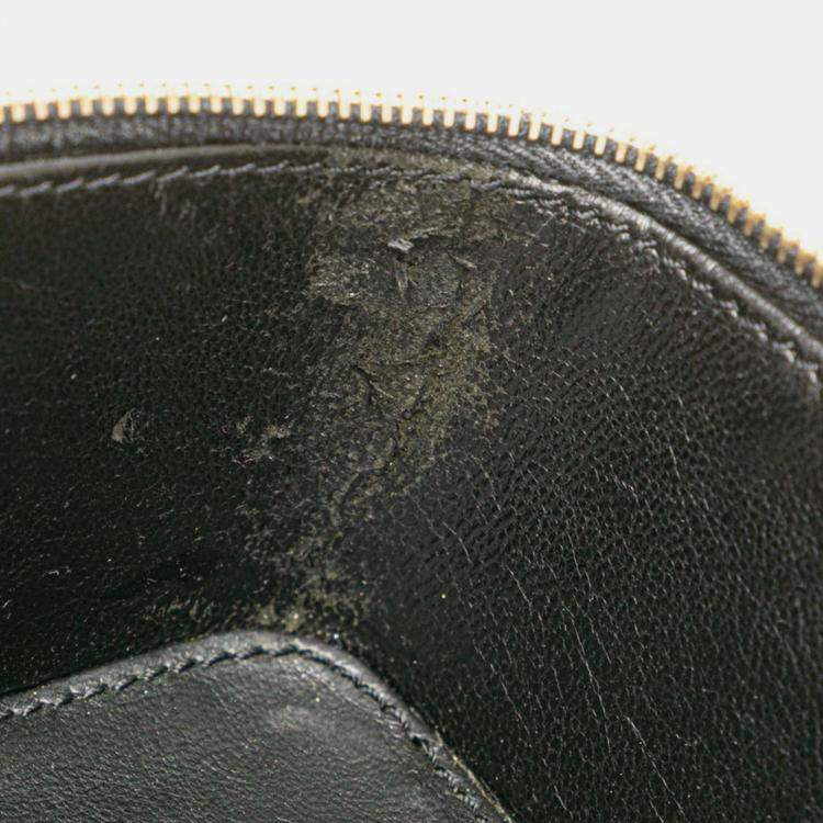 Pre Owned Chanel Matelasse Coco Mark Chain Vanity Bag In Black Leather