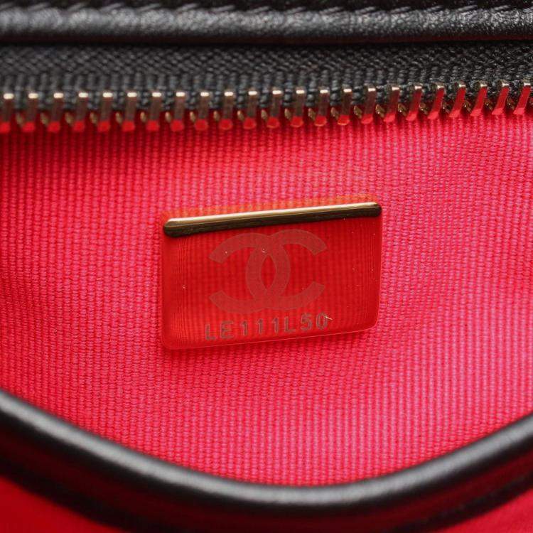 Pre Owned Chanel Coco Mark Shoulder Bag Leather Black