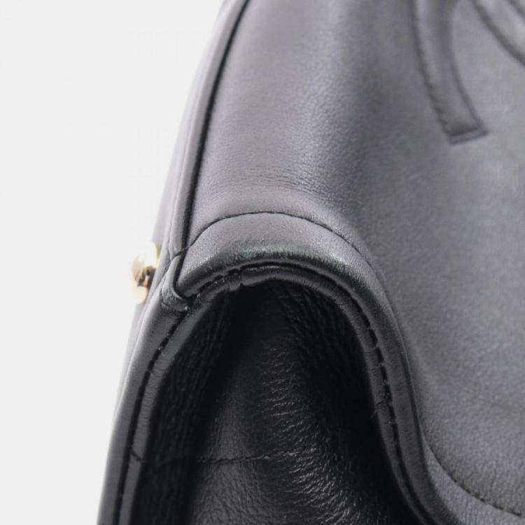 Pre Owned Chanel Coco Mark Shoulder Bag Leather Black