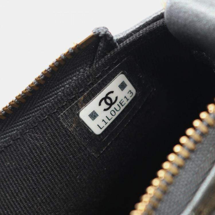 Pre Owned Chanel Matelasse Coco Mark Shoulder Bag Leather Gray