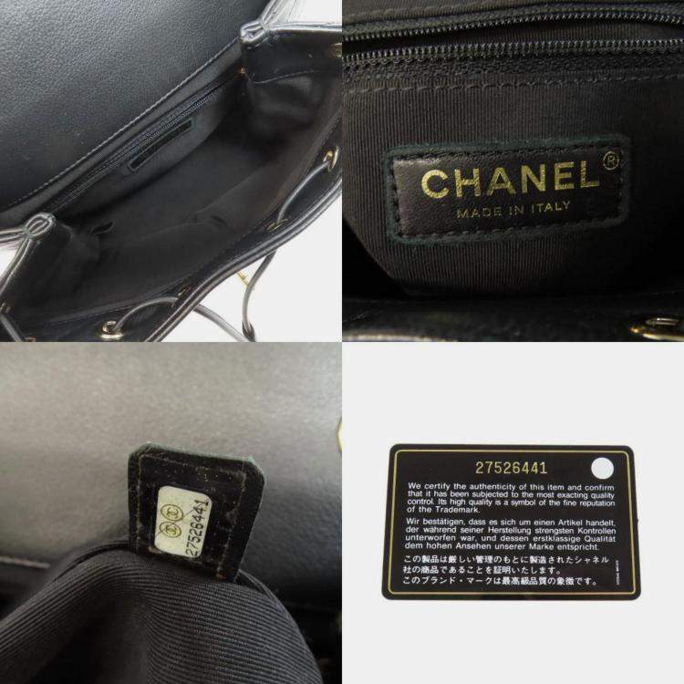 Pre Owned Chanel V-Stitch Coco Mark Backpack/Daypack Calfskin