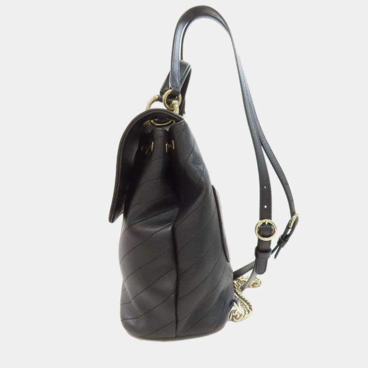 Pre Owned Chanel V-Stitch Coco Mark Backpack/Daypack Calfskin