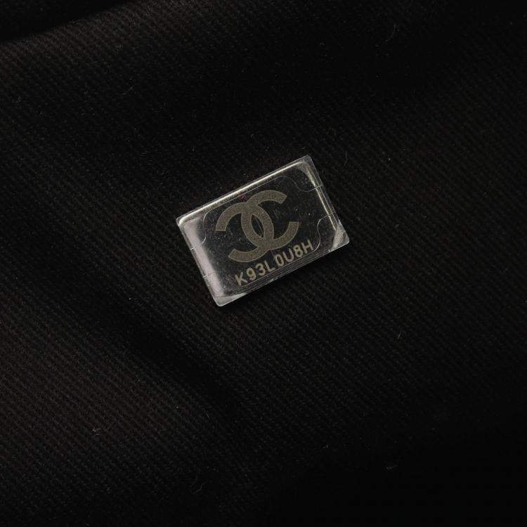 Pre Owned Chanel Deauville Bowling Bag Shoulder Canvas Leather Black