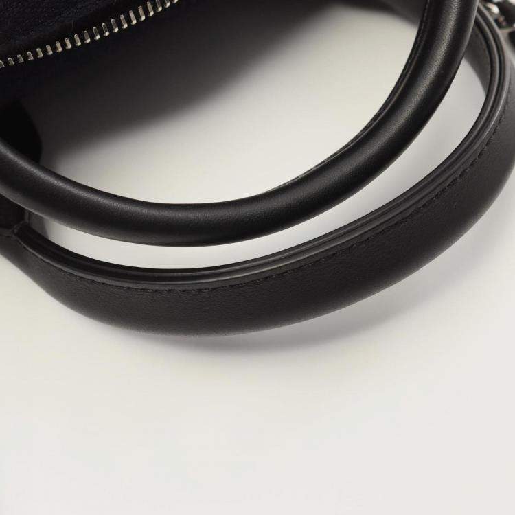 Pre Owned Chanel Deauville Bowling Bag Shoulder Canvas Leather Black