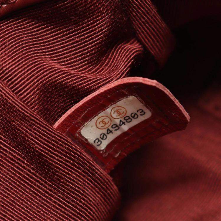 Pre Owned Chanel Matelasse Shoulder Bag Lambskin Leather Bordeaux