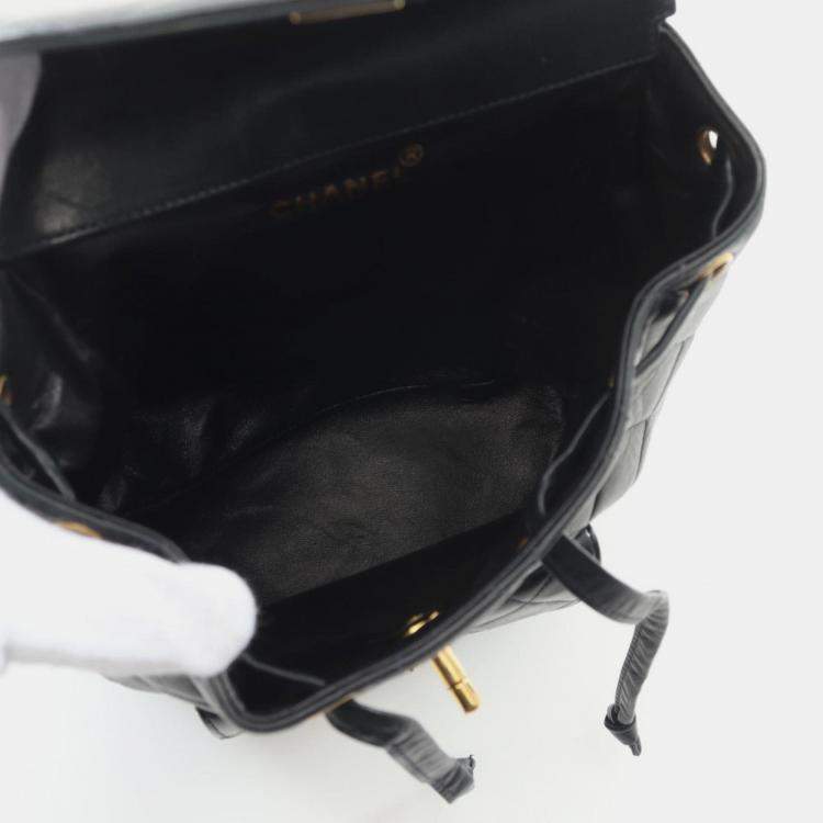Pre Owned Chanel Matelasse Backpack Lambskin (Sheepskin) Black
