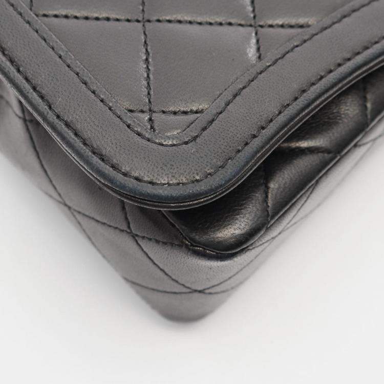 Pre Owned Chanel Matelasse Shoulder Bag Lambskin (Sheepskin) Black
