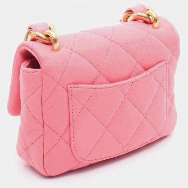 Pre Owned Chanel Matelasse Shoulder Bag Leather Pink