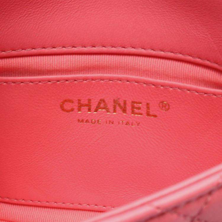 Pre Owned Chanel Matelasse Shoulder Bag Leather Pink