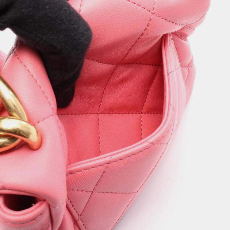 Pre Owned Chanel Matelasse Shoulder Bag Leather Pink