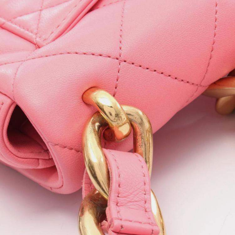 Pre Owned Chanel Matelasse Shoulder Bag Leather Pink
