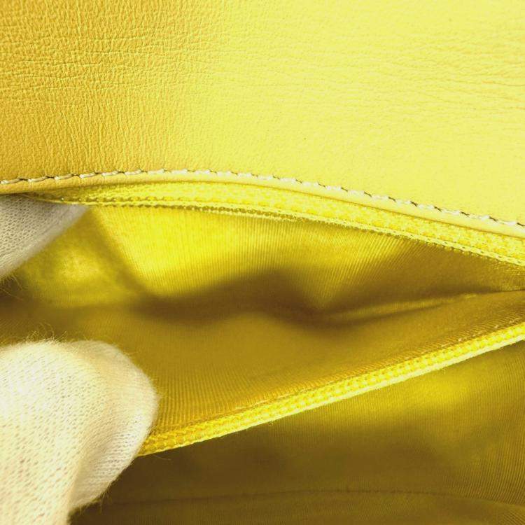 Pre Owned Chanel Cc Coco Mark Stitch Matelasse Chain 2-Way Handbag/Shoulder Bag In Calfskin Yellow