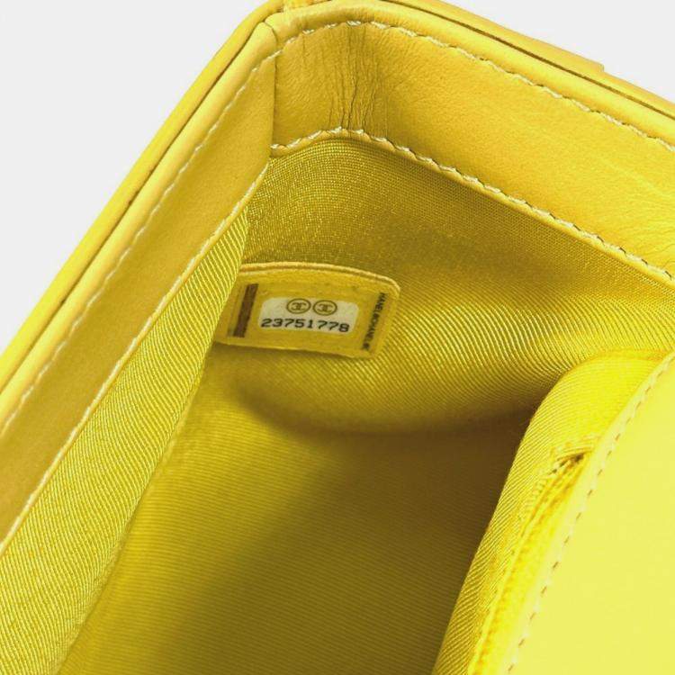Pre Owned Chanel Cc Coco Mark Stitch Matelasse Chain 2-Way Handbag/Shoulder Bag In Calfskin Yellow