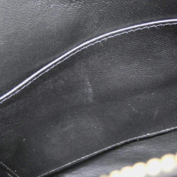 Pre Owned Chanel Black Lambskin Leather Shoulder Bag