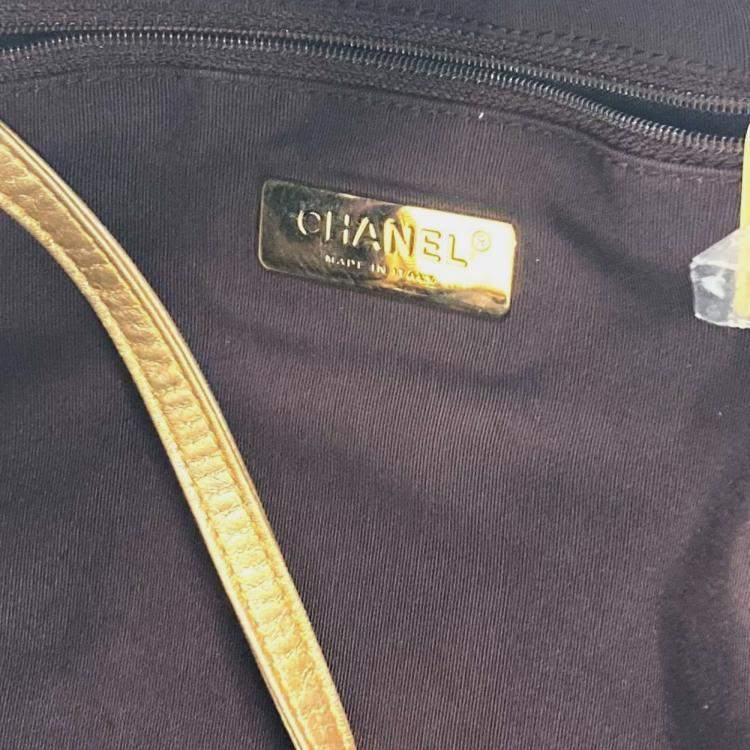 Pre Owned Chanel As0867 Coco Mark Cc Logo Graffiti Bag Backpack Rucksack Leather Canvas Gold