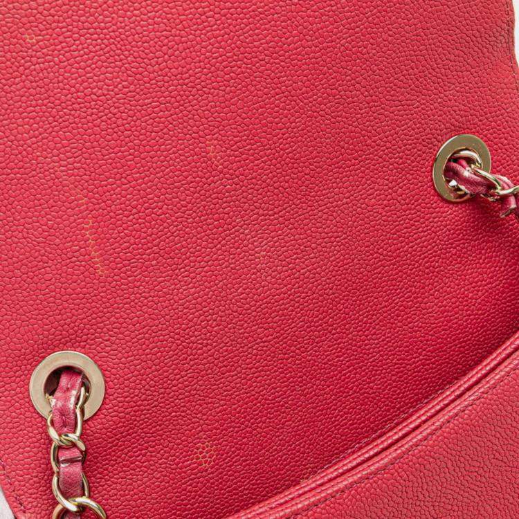 Pre Owned Chanel Matelasse Cc Logo Handbag/Shoulder Bag In Pink Caviar Skin