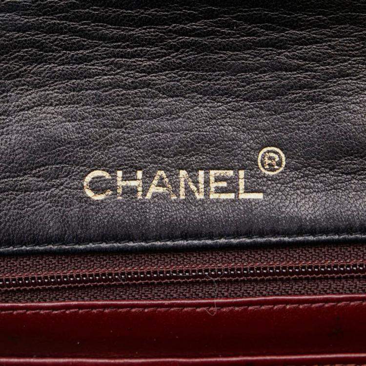 Pre Owned Chanel Mini Matelasse Coco Mark Chain Shoulder Bag In Black Lambskin