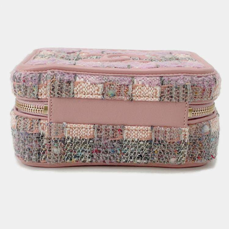 مملوكة مسبقًا Chanel Cc Filigree Tweed Vanity Bag Small Chain Shoulder