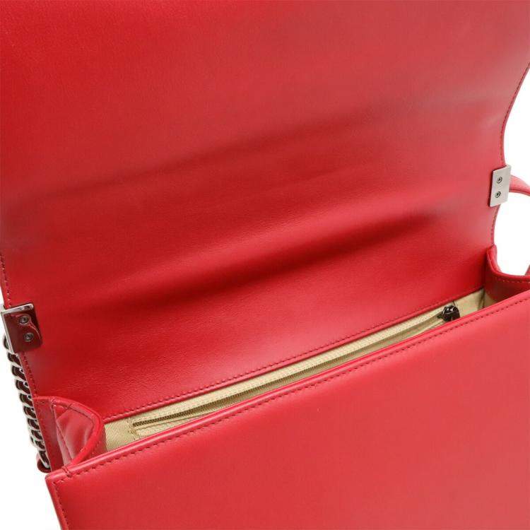 مملوكة مسبقًا Chanel Boy Chanel Matelasse Coco Mark Chain Shoulder Bag In Fuchsia Pink Lambskin