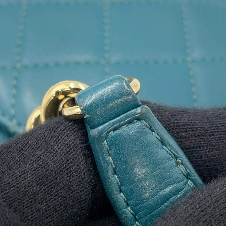 Pre Owned Chanel Chain Shoulder Bag Matelasse Coco Mark Leather