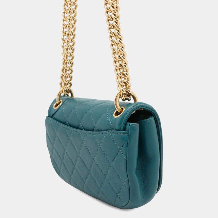 Pre Owned Chanel Chain Shoulder Bag Matelasse Coco Mark Leather