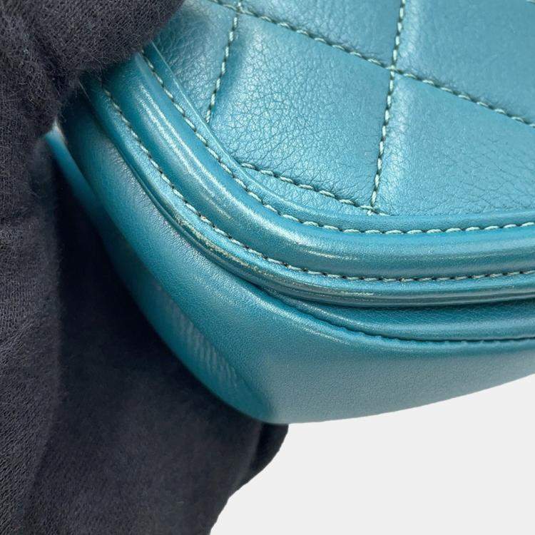 Pre Owned Chanel Chain Shoulder Bag Matelasse Coco Mark Leather