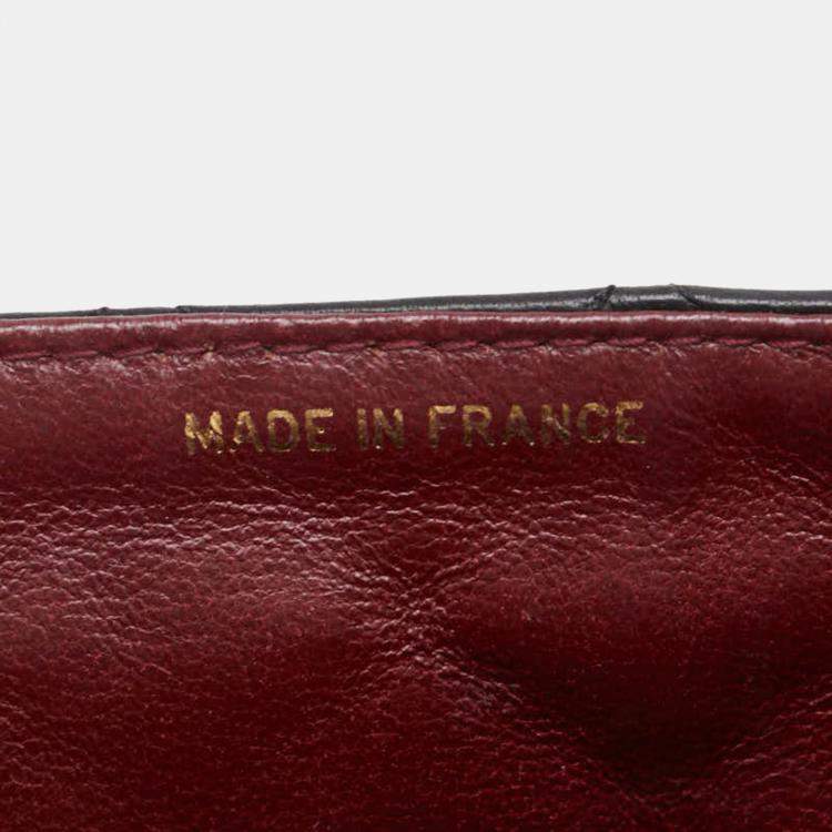 Pre Owned Chanel Matelasse Coco Mark Handbag With Top Handles Black Lambskin