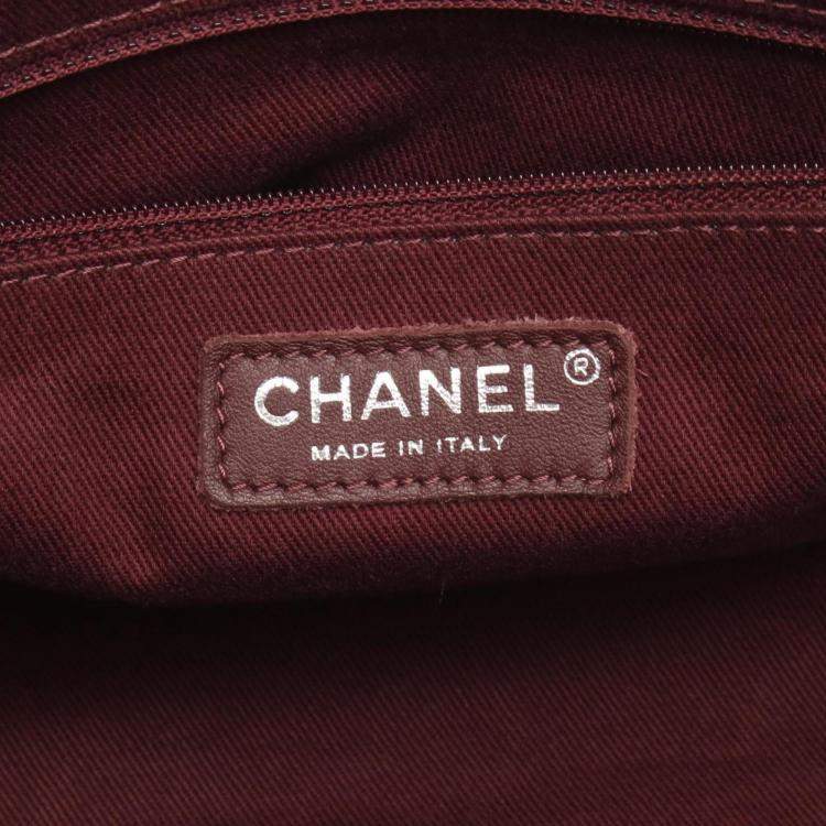 Pre Owned Chanel Matelasse Chain Tote Bag In Lambskin Leather Black