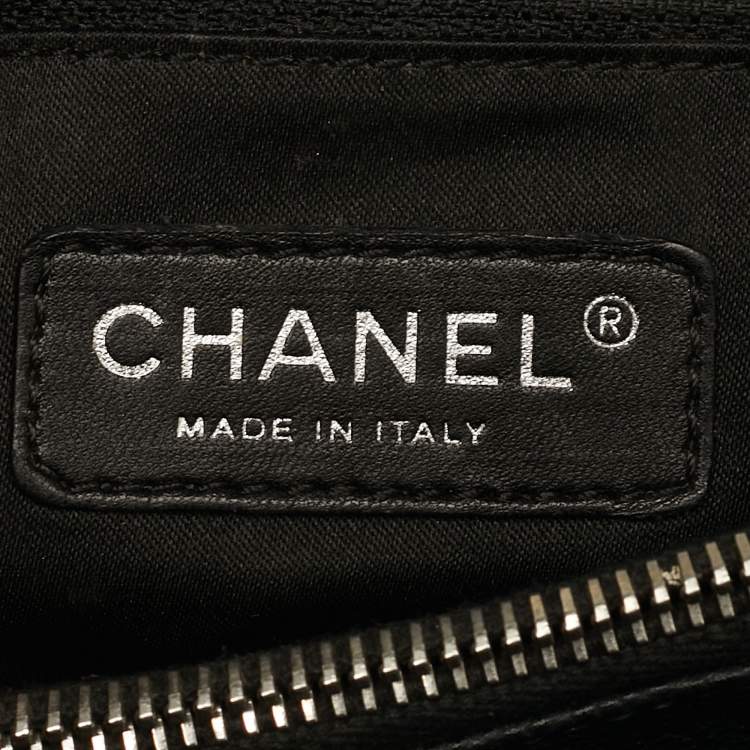 Pre Owned Chanel Grand Shopper Black Quilted Caviar Leather Tote