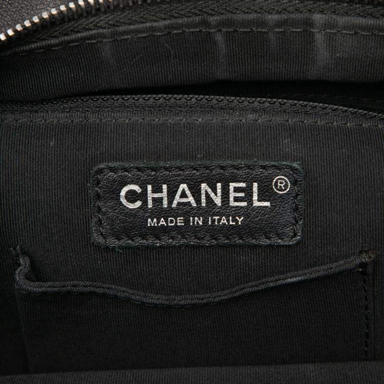 Pre Owned Chanel Black Small CC Calfskin Drawstring Flap Backpack
