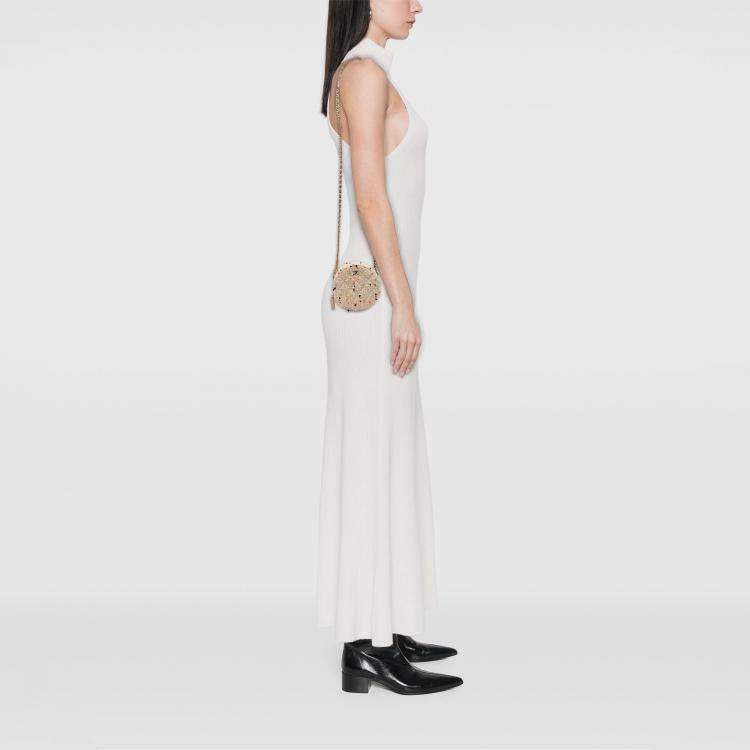 مملوكة مسبقًا Chanel Brown CC Quilted Tweed Round Crossbody