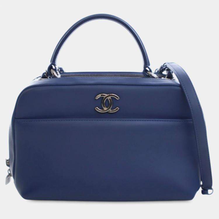 Pre Owned Chanel Blue Medium Calfskin Trendy CC Bowling Bag