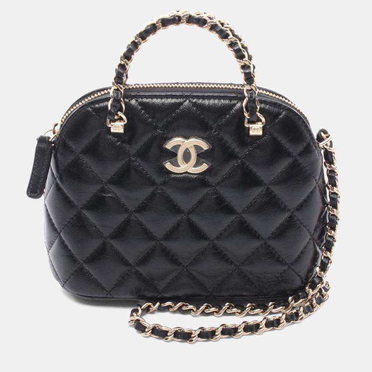 مملوكة مسبقًا Chanel Matelasse Shoulder Bag Lambskin Leather Black