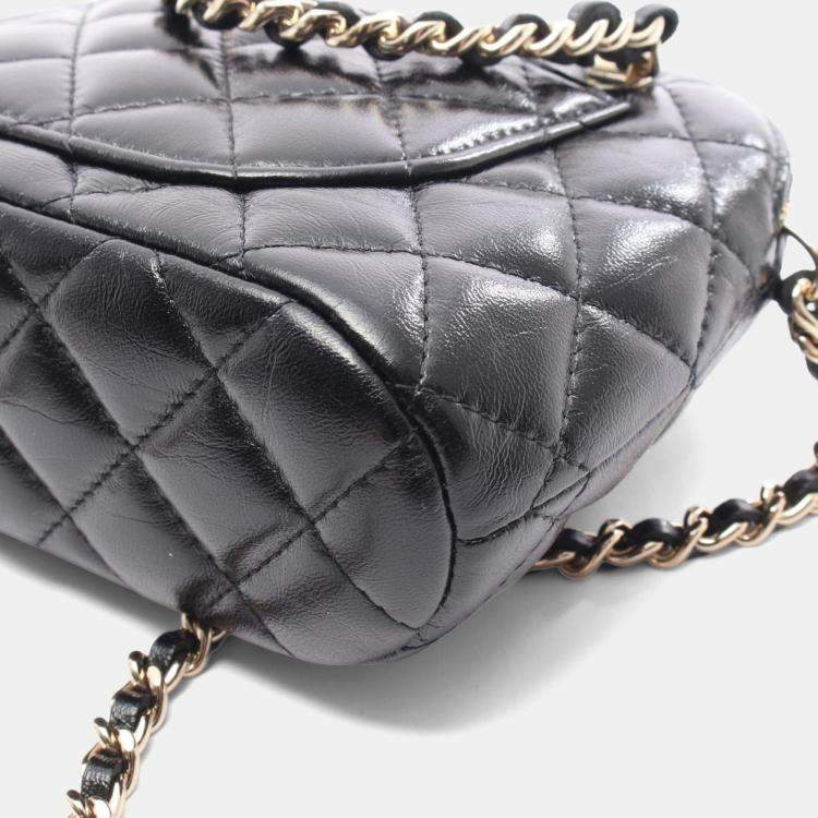 مملوكة مسبقًا Chanel Matelasse Shoulder Bag Lambskin Leather Black