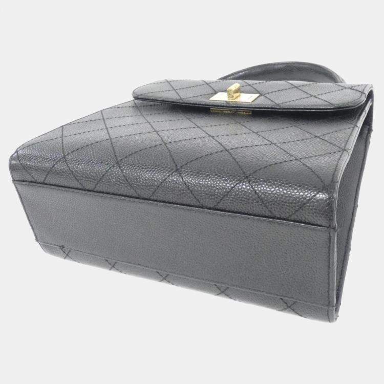 Pre Owned Chanel Black Leather Bag