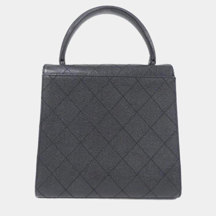 Pre Owned Chanel Black Leather Bag