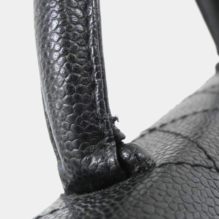 Pre Owned Chanel Black Leather Bag