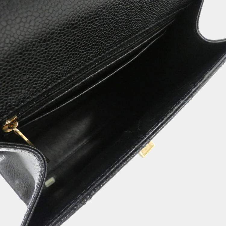 Pre Owned Chanel Black Leather Bag