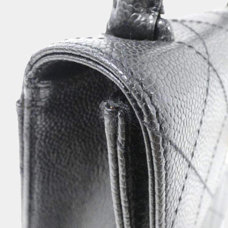 Pre Owned Chanel Black Leather Bag