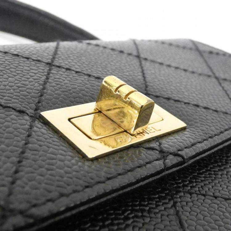 Pre Owned Chanel Black Leather Bag