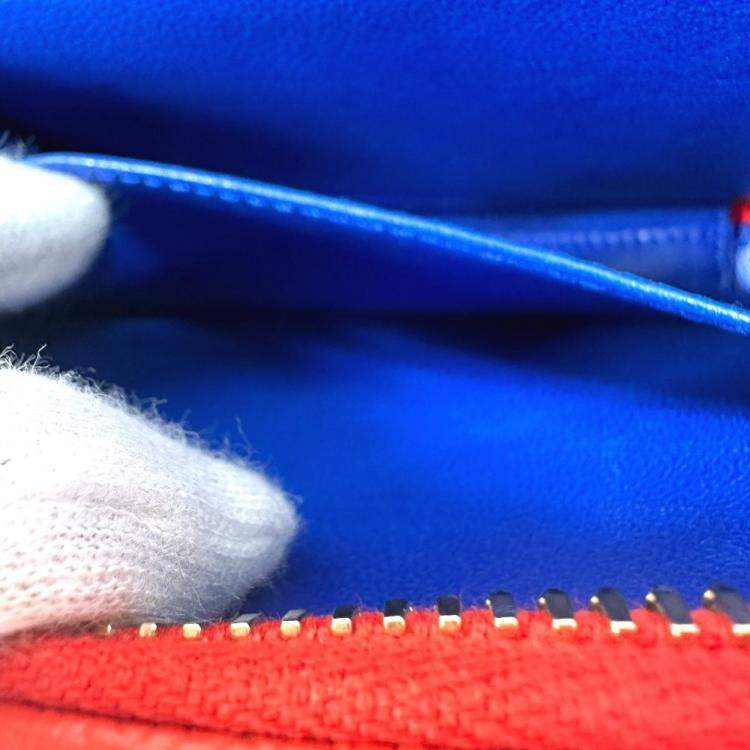 Pre Owned Chanel Coco Mark Cc Filigree Vanity Bag Tricolor Shoulder Caviar Leather Red